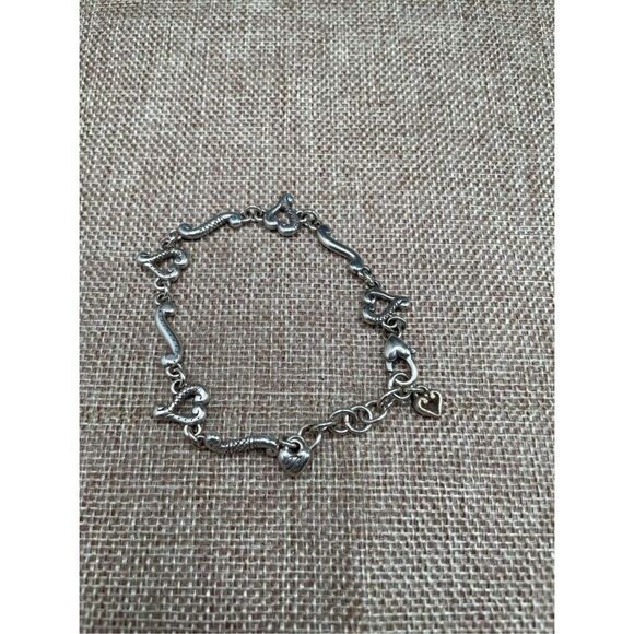 Brighton Silver-Tone Heart Shape Engraved Link Bracelet - Picture 6 of 7
